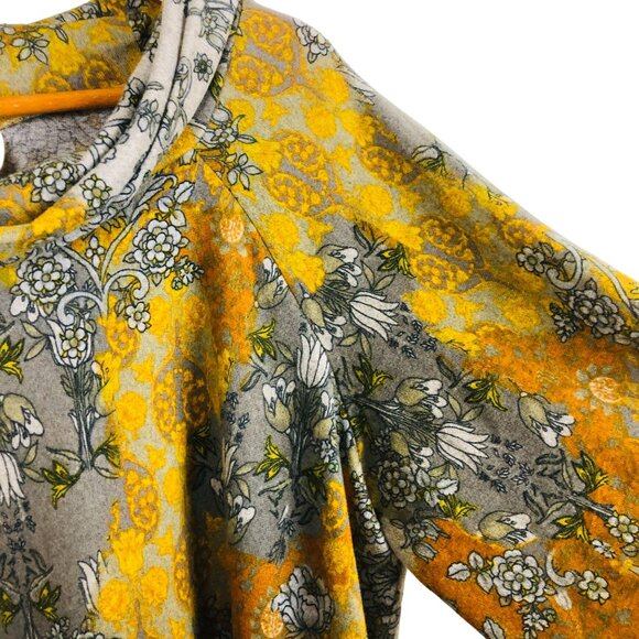 Fig & Flower Cowl Neck Patterned Tunic Top Sz 3X Multicolored Floral Wide Sleeve - Picture 5 of 10